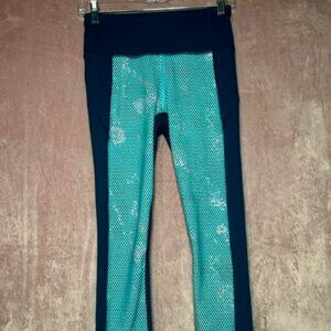 Womens Blue Teal Under Armour Workout Leggings Size S